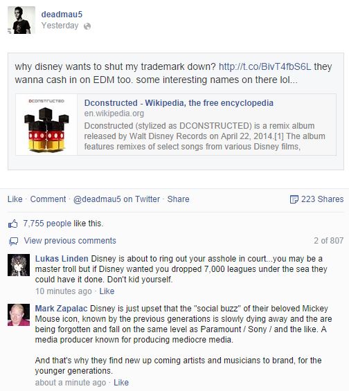 Deadmau5 - Commentaires Facebook
