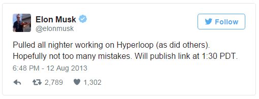 Hyperloop - Deuxieme tweet Elon Musk